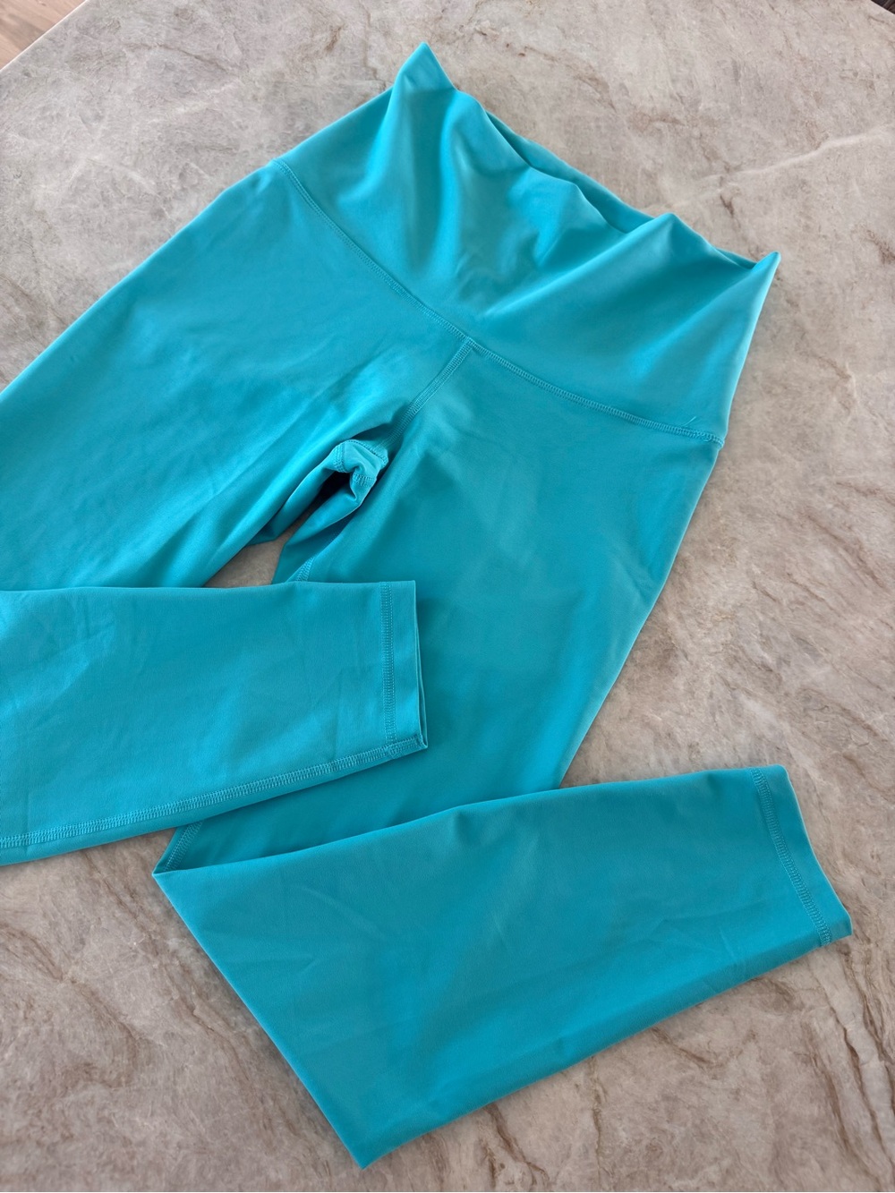 Old Navy Active Powersoft Turquoise Leggings M High Waist Athletic Yoga Pants